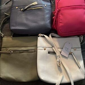 Time and Tru Crossbody Bag Collection - White, Pink, Gray, Green